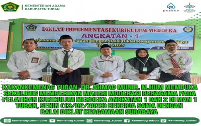 Diklat Implementasi Kurikulum Merdeka Kerjasama Dengan  Balai Diklat Keagamaan Surabaya Tahun 2023